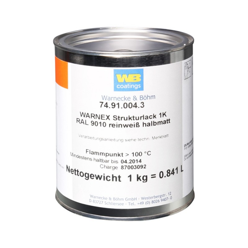 Warnex 0131 WHI - Lakier strukturalny. biały, 1 kg  